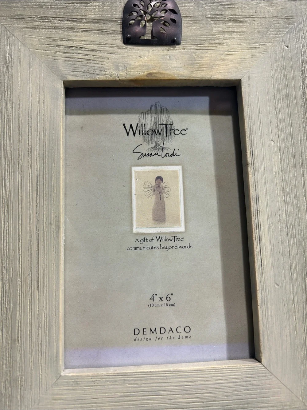 Willow Tree Olive Green Wood Picture Frame with Tree Accent
